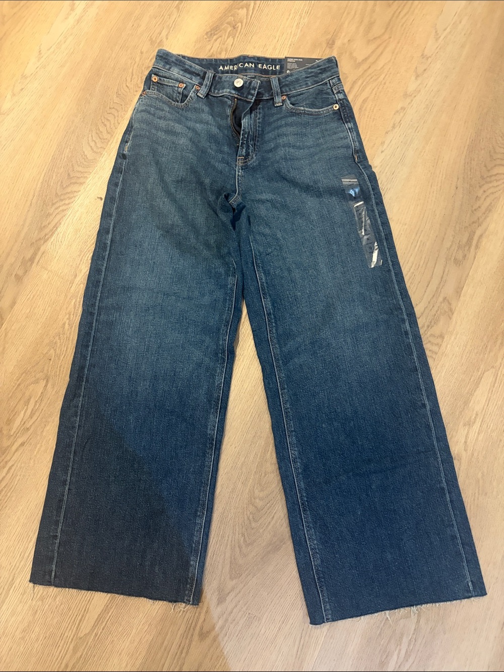 American Eagle Dreamy Drape Baggy Wide Leg Super High Rise Stretch Jeans